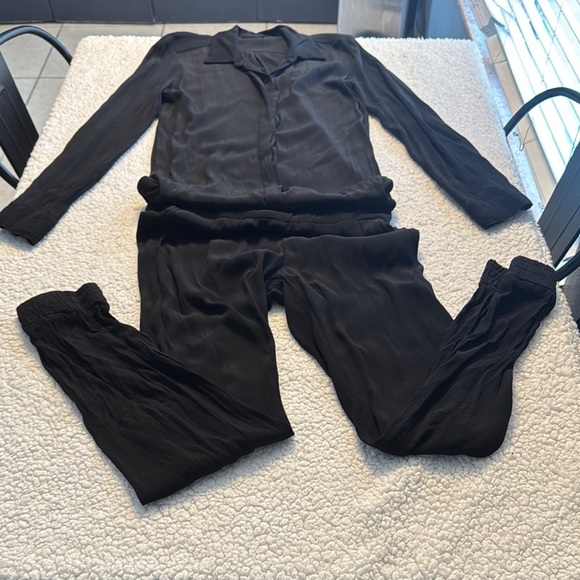 Monrow Black Track Pants Sleek Comfort - Picture 5 of 5
